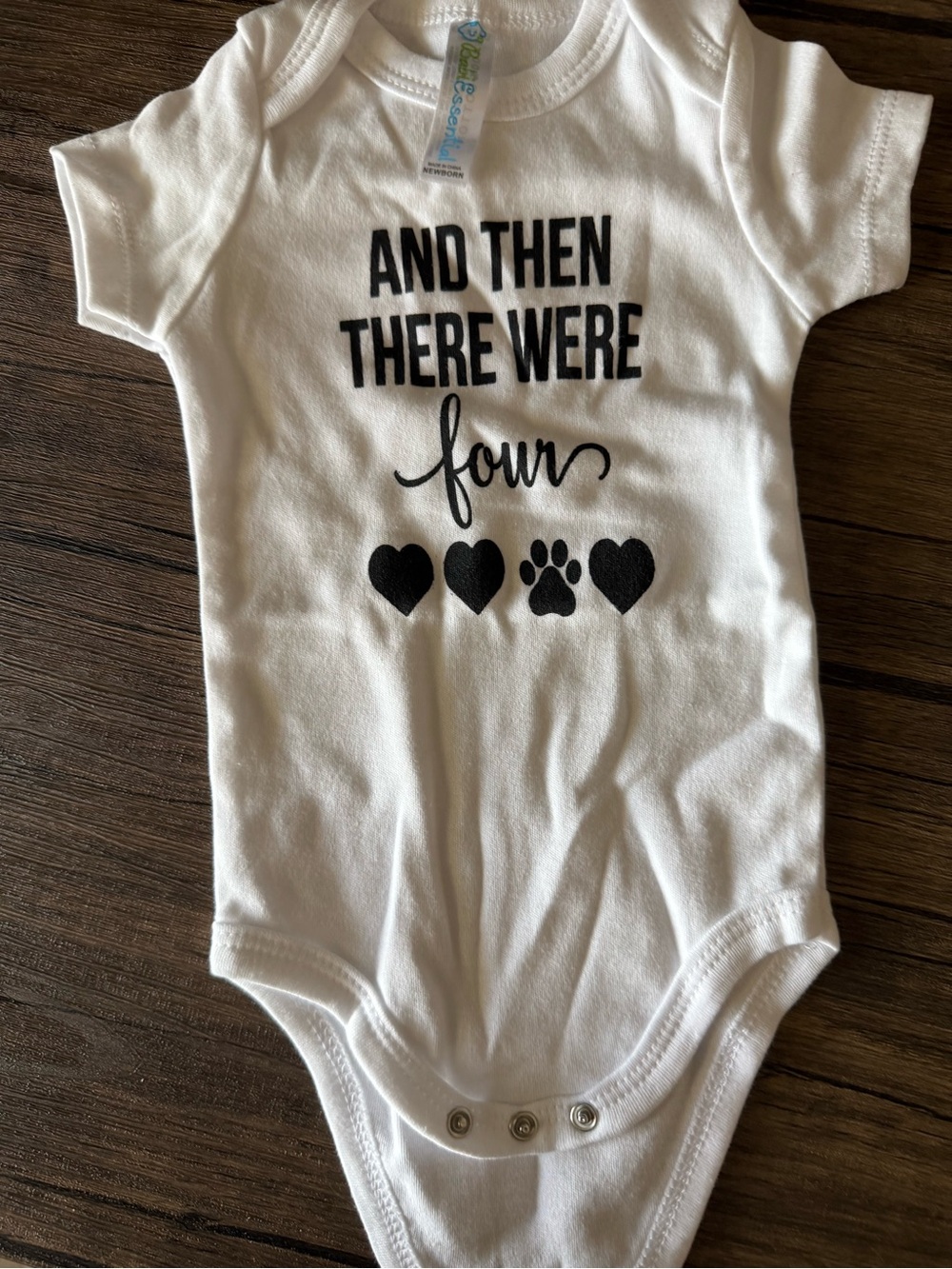White One-Piece  'And Then There Were Four' Graphic with BONUS 5 SET SOCKS